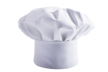 Isolated Minimalist White Chef's Hat with Subtle Folds