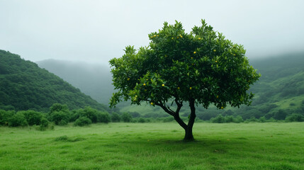 Fototapeta premium tree in the fog