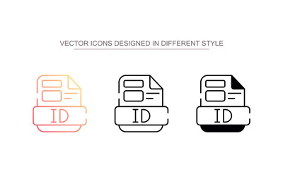 Id File icon design with white background stock illustration