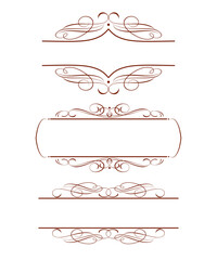 vector set of calligraphic design elements