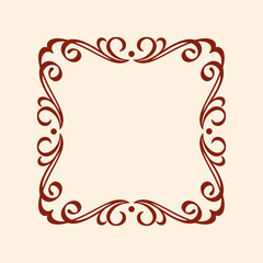 900.eps red frame with floral ornament