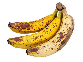 Isolated Ripe Bananas with Dark Spots