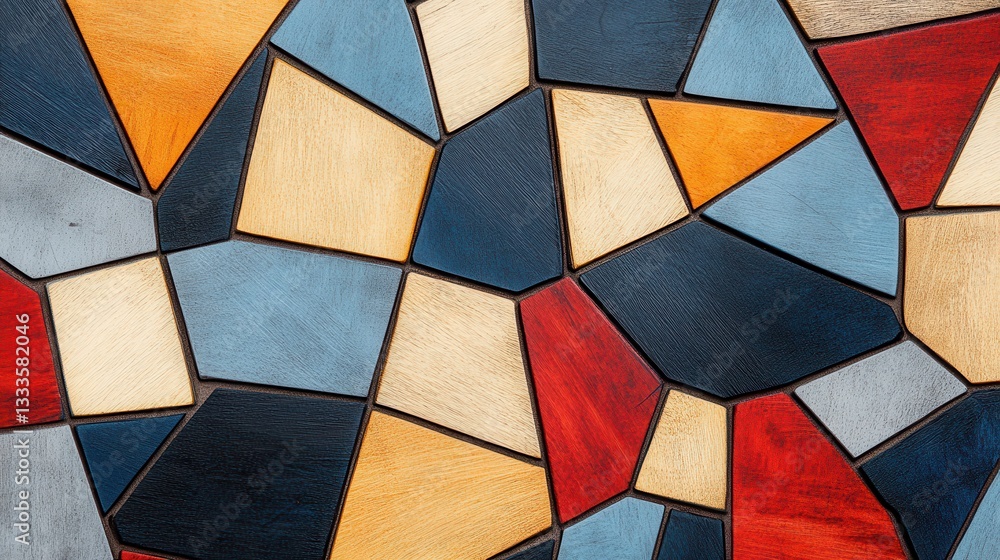 Poster colorful geometric mosaic pattern with abstract shape design