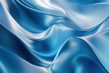 Obraz premium Abstract Blue Waves: An elegant, artistic rendering of fluid, undulating blue waves creating a sense of motion, depth, and serene tranquility. Evoking a feeling of calm, energy.