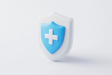 Fototapeta premium 3D Rendered Shield Icon with Medical Cross