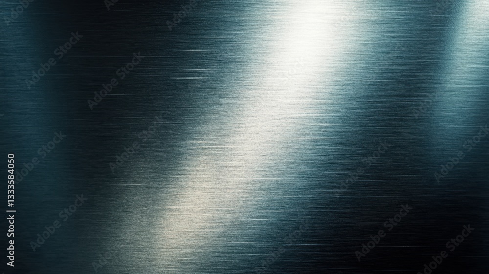 Poster abstract metal texture: a close-up view showcases a brushed metal surface with a gradient of deep bl