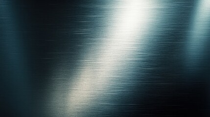 Fototapeta premium Abstract Metal Texture: A close-up view showcases a brushed metal surface with a gradient of deep blue to create a textured background with a high-tech feel. 