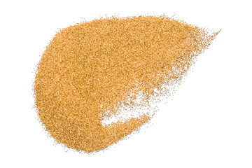 Orange glitter powder isolated on transparent background