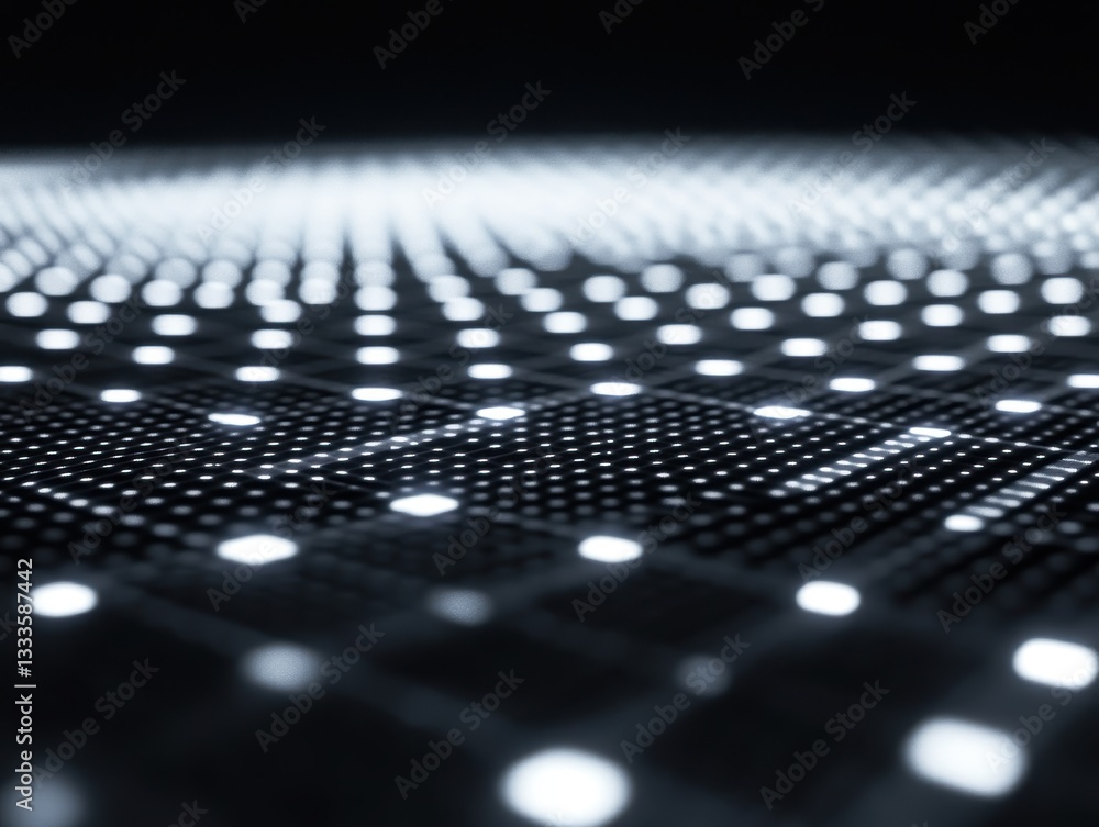 Poster digital pulse: a mesmerizing display of a network of interconnected points glows, showcasing the int