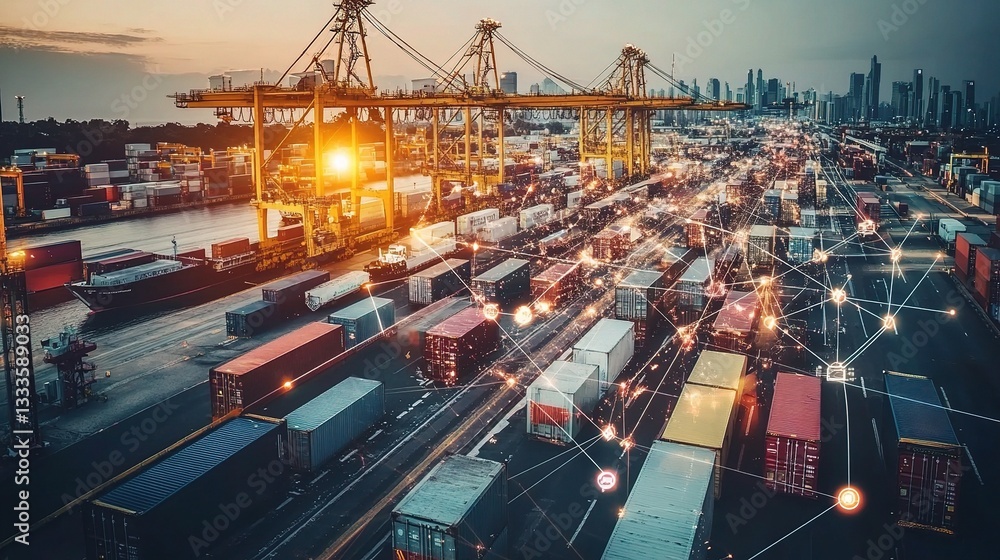Poster smart logistics network with iot tracking and real-time data insights