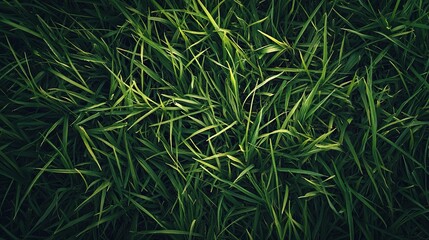 Top View of Lush Green Grass Background for Nature and Landscape