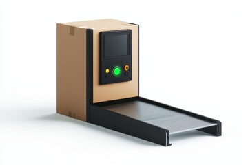 Cardboard box integrated with automated conveyor system for package processing