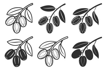 6 Style Sets of Arabian Dates &ndash; Perfect for Infographics & Menus