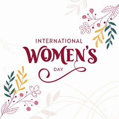 Obraz premium International women's day concept poster. 2025 women's day campaign text.