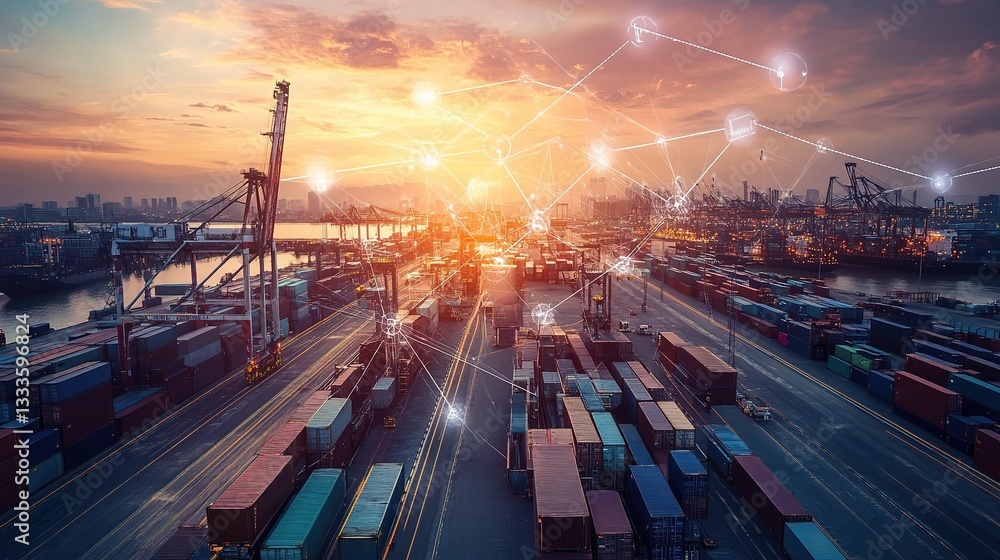 Poster smart logistics network with iot tracking and real-time data flow