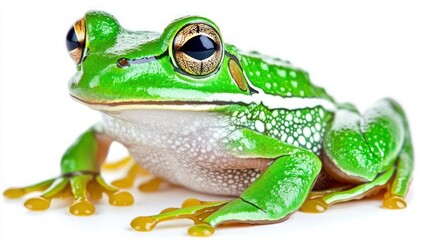 Obraz premium Close-up of vibrant green tree frog