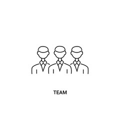 Single team icon, outline vector sign, linear style pictogram isolated on white. Editable stroke