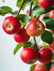 Harvesting fresh red apples in an orchard close-up nature shot