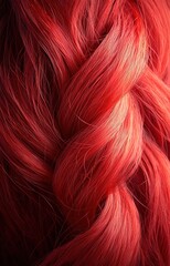 A detailed close-up of frizzy, curly red hair, offering a vibrant and textured visual representation