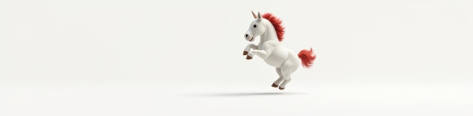 Playful hippoon prancing around on a white backdrop, cute, mythical