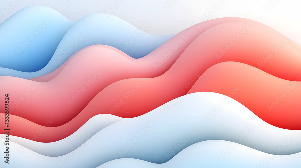 Aufkleber abstract soft cloud gradient background with flowing waves