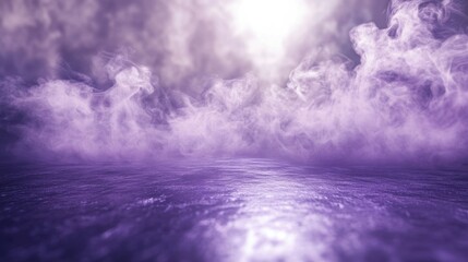 Obraz premium Abstract Atmosphere: A dreamy abstract atmosphere unfolds, cloaked in shades of purple, with ethereal clouds and a textured foreground that evokes a sense of mystery and wonder. 