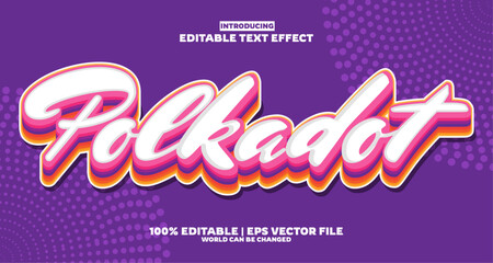 Polkadot vintage editable text effect in modern trend style