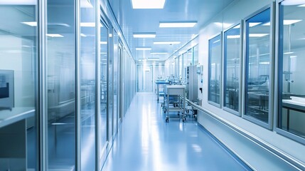 High-Tech Semiconductor Manufacturing Cleanroom Interior View