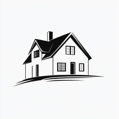 Fototapeta premium roof silhouette logo home construction
