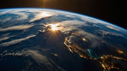 sunrise over the earth
