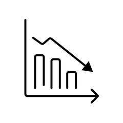 Declining Bar Graph Outline