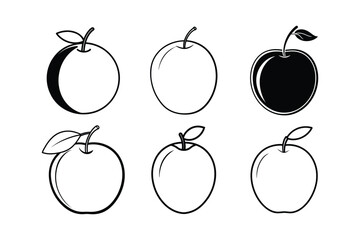 Davidson’s Plum – Davidsonia spp. line art and silhouette vector illustration