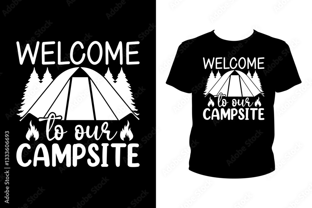 Fototapete welcome to our campsite - art files for cricut and silhouette. you can edit them with adobe illustra