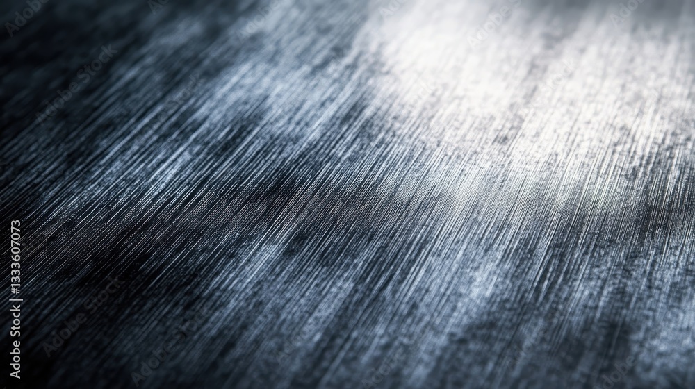 Poster abstract brushstrokes: a close-up shot captures the textured surface of a brushed metal, the subtle 
