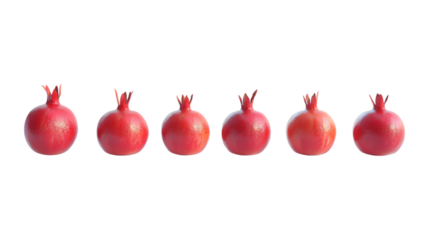 Pack Pomegranate Fruit Set on Transparent Background for Food, Nutrition, and Market Use
