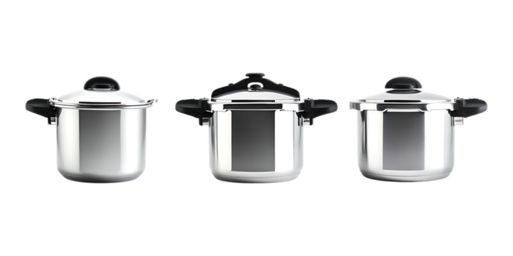 Pack Pressure Cooker Set on Transparent Background for Kitchen, Cooking, and Appliances