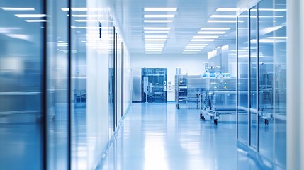 Obraz premium High-Tech Semiconductor Manufacturing Environment Inside Clean Room