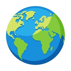 Fototapeta premium Our Vibrant Earth, A Simplified Globe Illustration In Bright Blue And Green Hues, Symbolizing Global Unity And Environmental Awareness