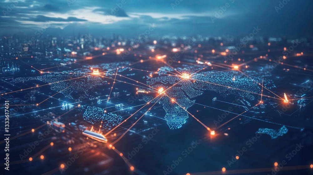 Poster smart logistics network with iot tracking and real-time data visualization