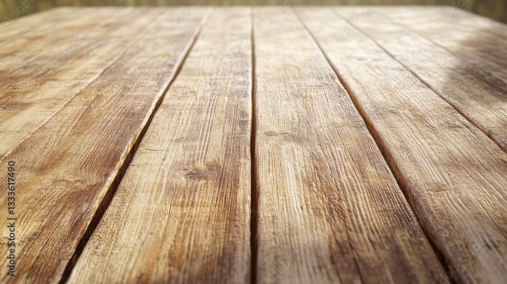 Poster rustic wooden table surface with natural grain patterns and texture