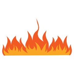 Vibrant Red Fire Flame Illustration for Visual Works
