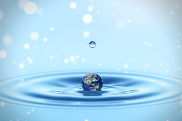 drop of water with the earth inside of it