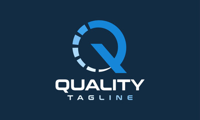 Letter Q Quality Checker Logo Design, Skill Test Logo, Fast Speed Meter Logo, Supervision Monitor Logo, Accounting Financial Survey Lending Business Company Vector Icon Symbol Silhouette Illustration