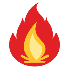 Intense Red Fire Flames Isolated Design for Creative Use

