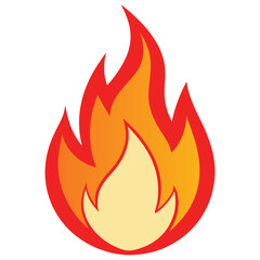 Powerful Red Fire Flame Vector Illustration for Impactful Design
