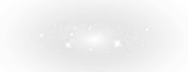 Bokeh light effect background, christmas white dust, festive glitter dust for banners, cards, advertisement. Christmas glowing dust background png, vector.