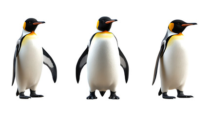 Obraz premium Pack Penguin Set on Transparent Background for Wildlife, Arctic, and Nature Illustrations