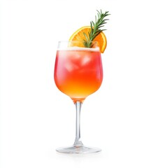 Fresh Aperol Spritz Cocktail on White Background