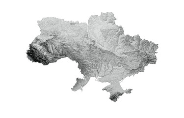 Ukraine Map Flag Shaded Relief Color Height Map On Ukraine Flag Colors 3d Illustration