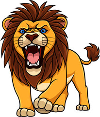 Cartoon lion roaring